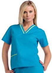 Urbane Contrast Bias V-Neck Tunic