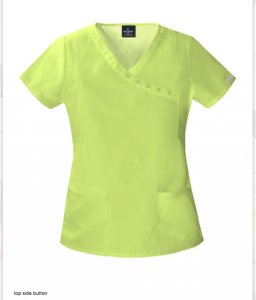 Top side button scrup top scrubshopper.com Scrubshopper.com mock wrap scrub top