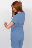 Classic V-Neck Crossover Top - Ceil Blue