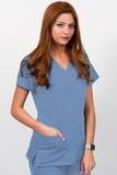 Classic V-Neck Crossover Top - Ceil Blue
